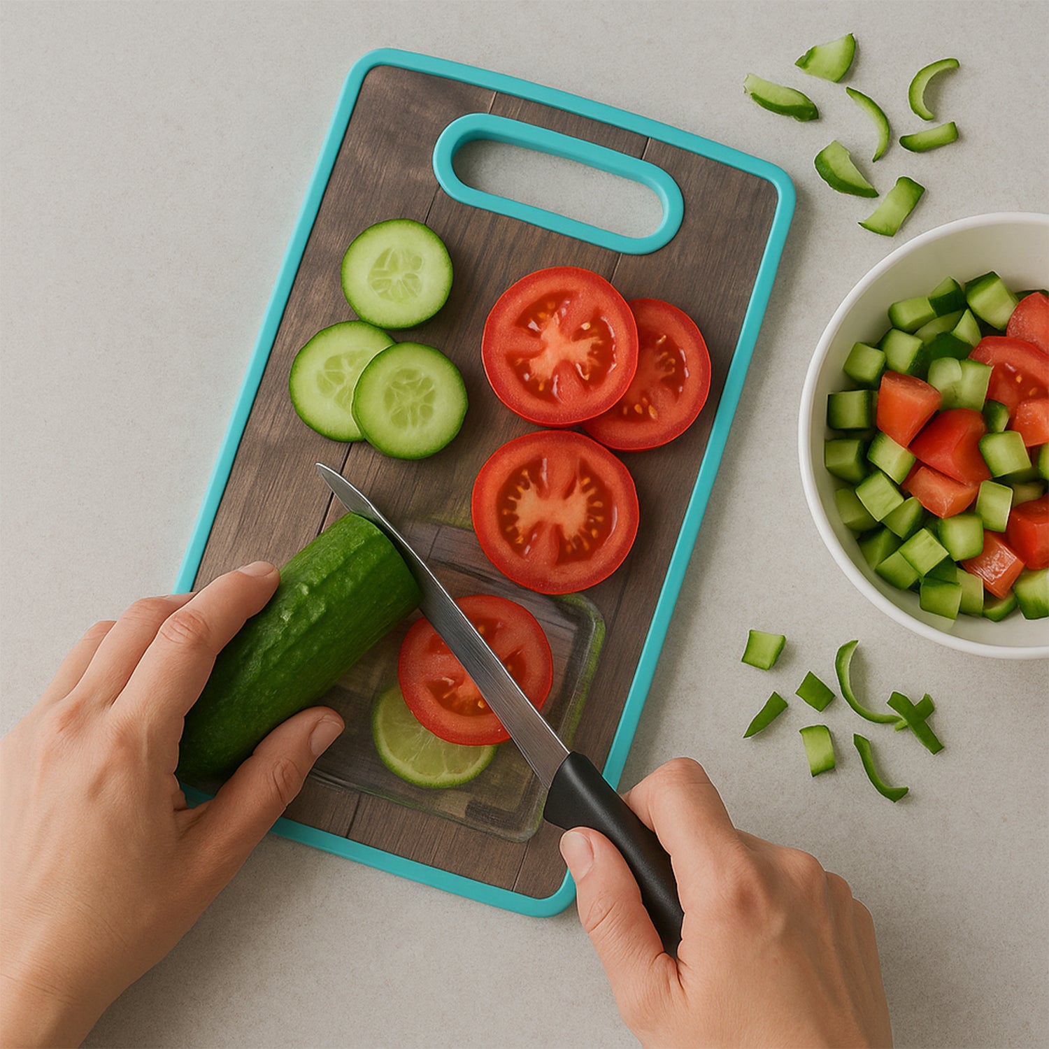 Wukusy premium multipurpose cutting board, 36x23 cm, ideal for home kitchen food prep with durable surface and sturdy design.