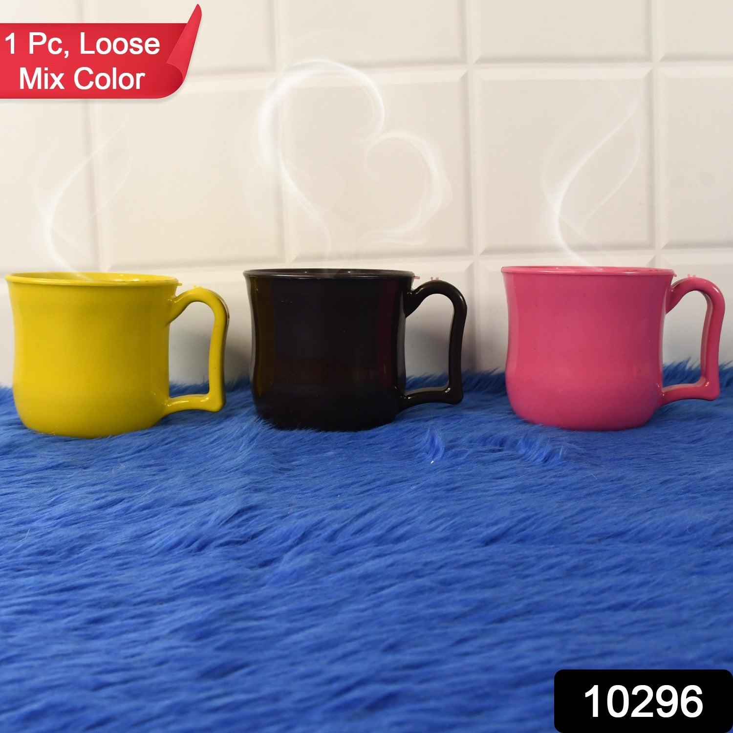 Wukusy premium plastic coffee and tea mug with handle in mixed colors, 1-piece, ideal for home and kitchen use.