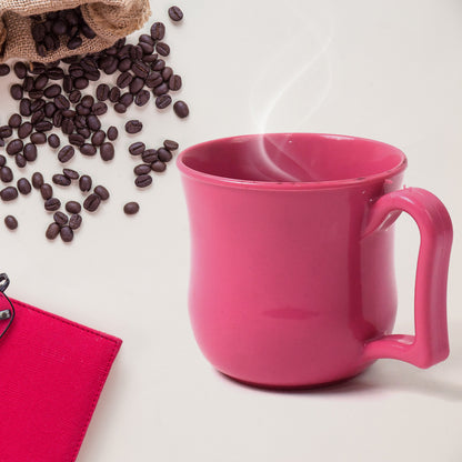 Wukusy premium plastic coffee and tea mug with handle in mixed colors, 1-piece, suitable for home and kitchen use