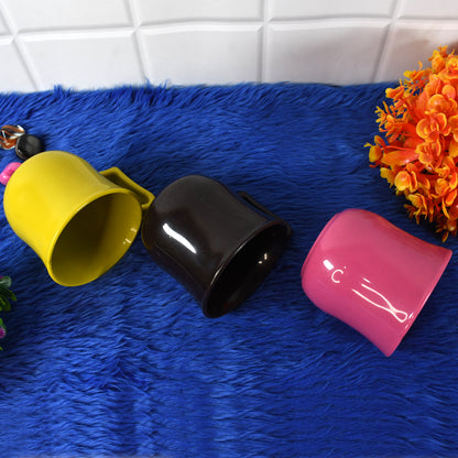 Wukusy premium plastic coffee and tea mug with handle in mixed colors, displayed with a colorful box, suitable for home use.