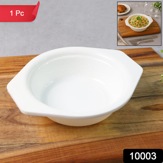 Wukusy premium plastic mixing bowl with easy-grip side tabs for serving and baking in the home kitchen.