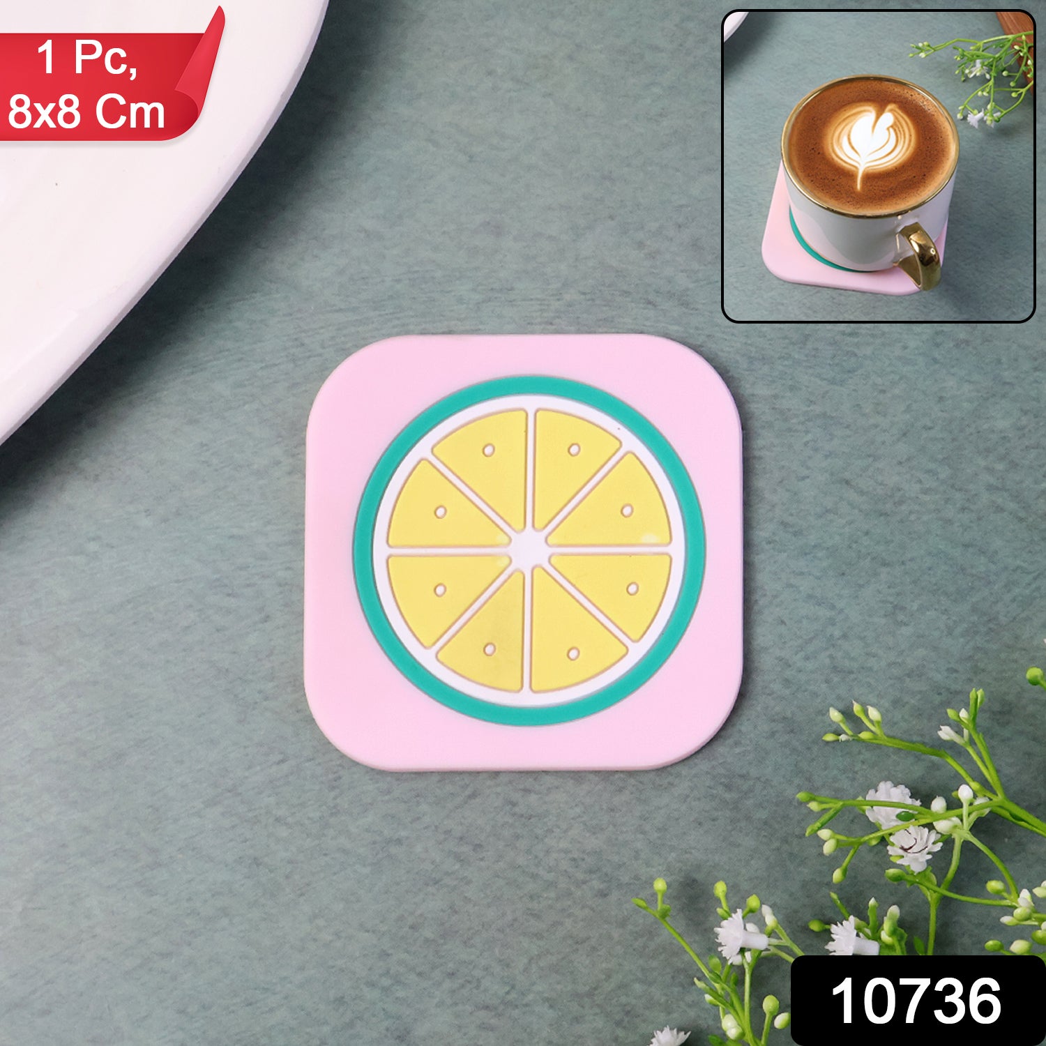 Wukusy premium silicone drink coaster in a mix design, 88 cm size, ideal for protecting surfaces in home and kitchen settings.