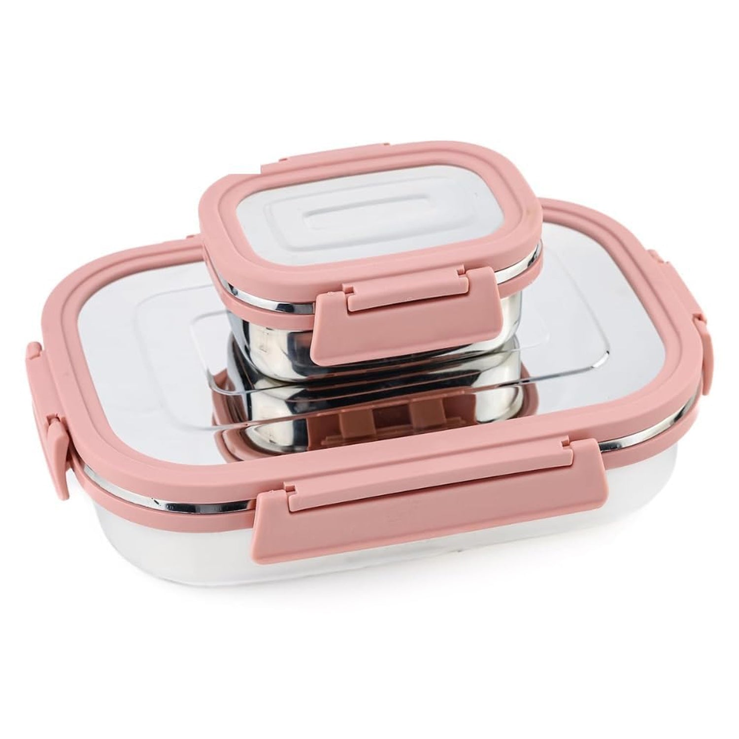 Set of two Wukusy stainless steel leak-proof airtight lunch boxes, 900ml and 200ml capacity, for home and kitchen use.