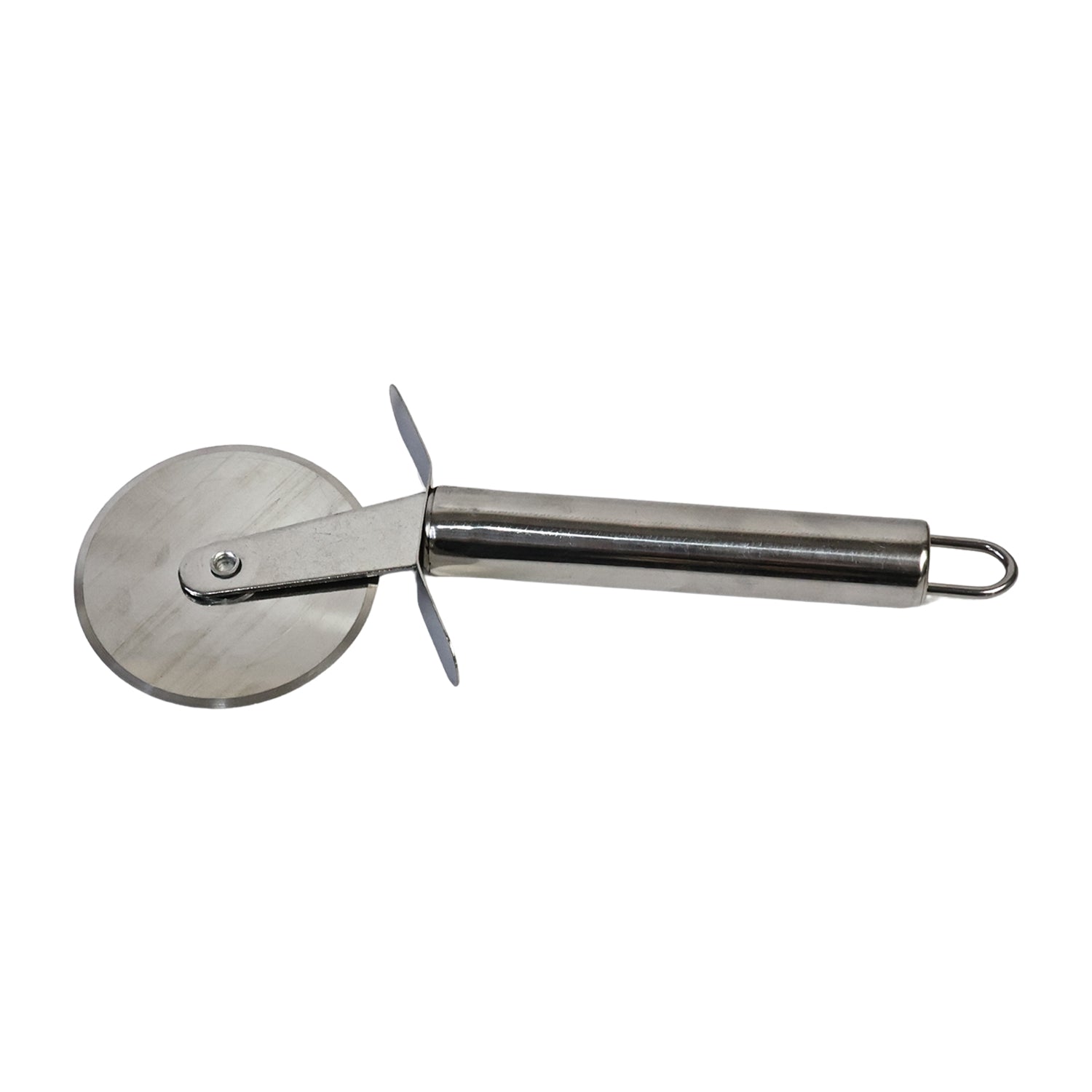 Wukusy premium stainless steel pizza cutter wheel with sharp blade for easy slicing of pizzas in home and kitchen use.