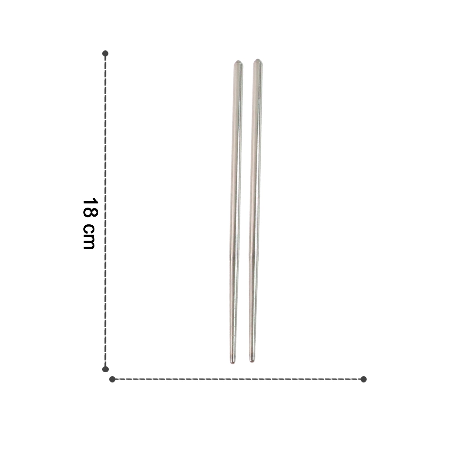 Set of two Wukusy premium stainless steel reusable chopsticks, sleek and durable for home and kitchen use.