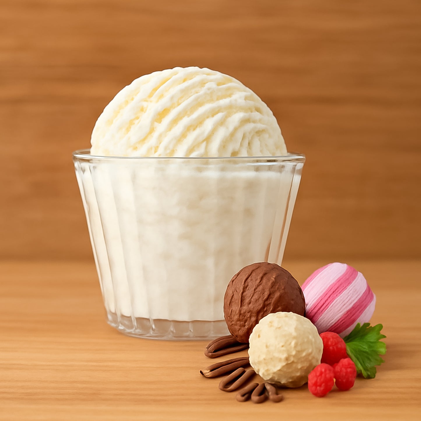 Six clear plastic dessert bowls from Wukusy, premium transparent set for serving desserts in home and kitchen settings.