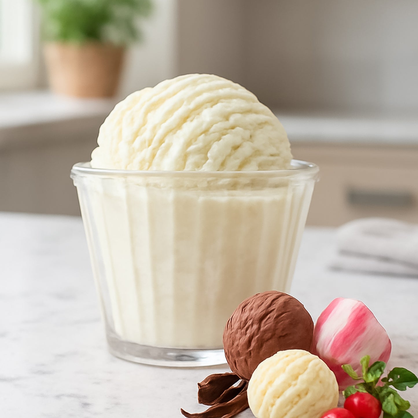 Six clear plastic dessert bowls from Wukusy, premium transparent set for serving desserts in home and kitchen settings