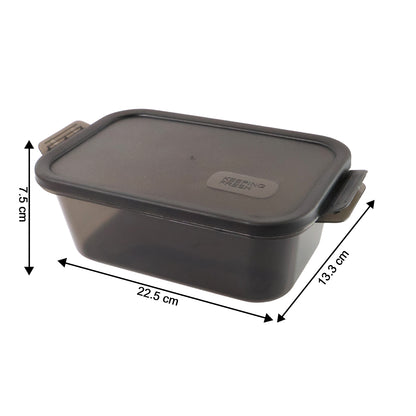 Set of three rectangular food storage containers by Wukusy for kitchen organization and food preservation.