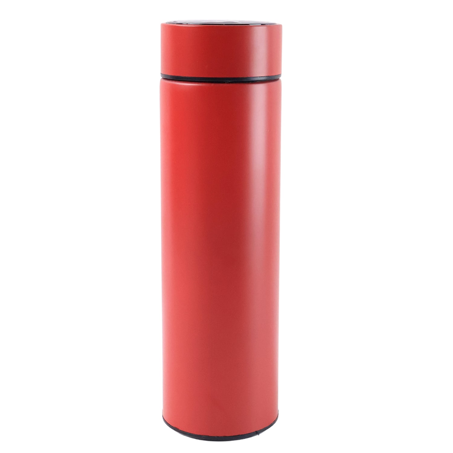 Red Wukusy vacuum insulated water bottle, 500ml, for keeping drinks hot or cold, in a sleek home and kitchen design.