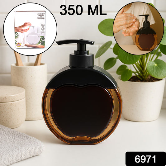 Refillable liquid soap dispenser from Wukusy, 350 ml capacity, with a sleek pump and transparent container for kitchen or bathroom use.