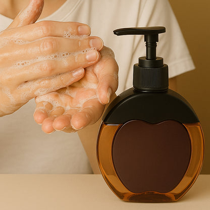 Wukusy refillable liquid soap dispenser in white, 350 ml capacity, suitable for kitchen or bathroom use, with pump top.