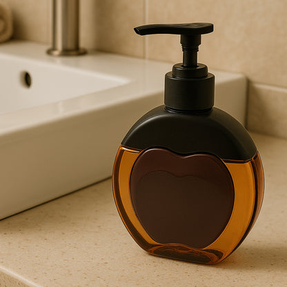 Refillable liquid soap dispenser from Wukusy, 350 ml capacity, plastic pump and clear container for home and kitchen use.