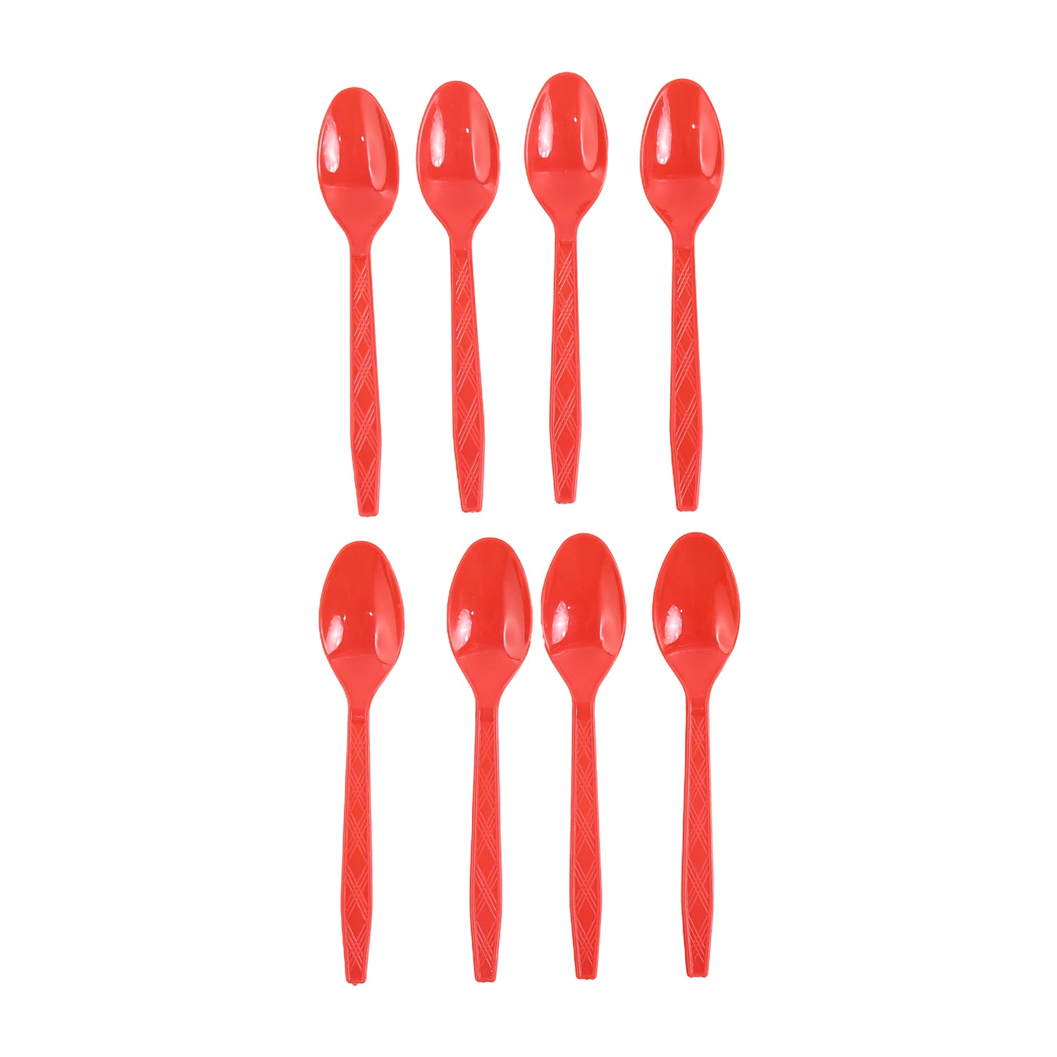 Set of 8 reusable plastic dining spoons from Wukusy, ideal for home kitchen use and eco-friendly tableware.