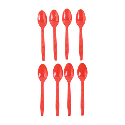 Set of 8 reusable plastic dining spoons from Wukusy, ideal for home kitchen use and eco-friendly tableware.