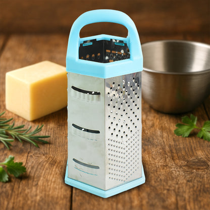 Wukusy Ritu Heavy-duty 7-in-1 stainless steel hexagonal grater for versatile kitchen use with multiple grating options
