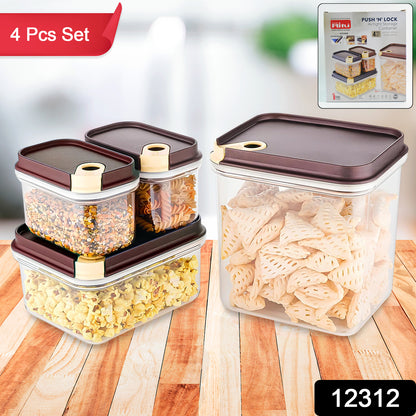 Wukusy Ritu Push N Lock 4-piece airtight food storage container set for kitchen organization and fresh food storage