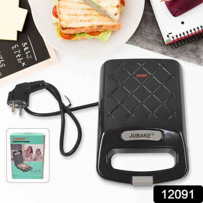 Wukusy home kitchen sandwich maker with non-stick plates, 1 piece, 500W for easy sandwich preparation.