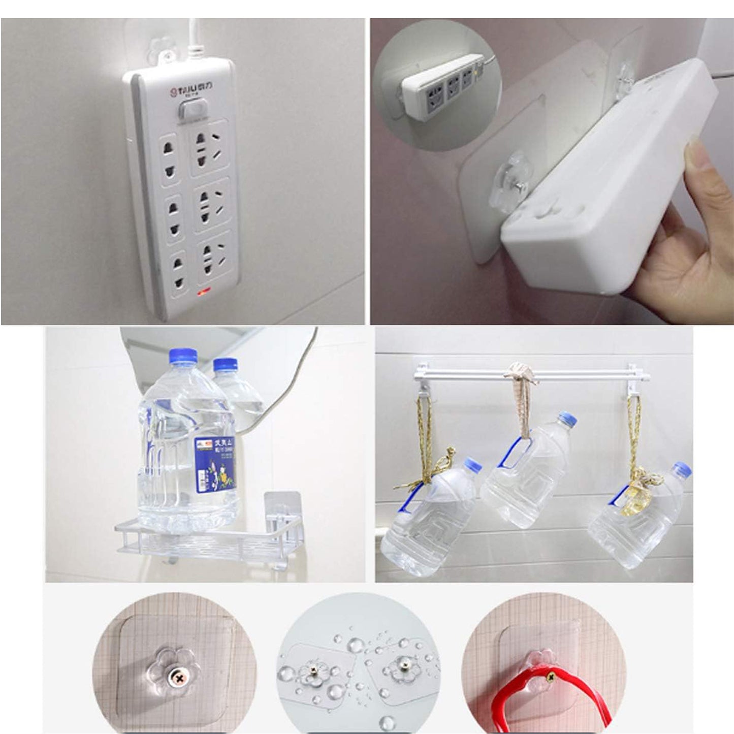Set of four Wukusy self-adhesive hooks with screw nut and bolt design, ideal for home and kitchen organization.