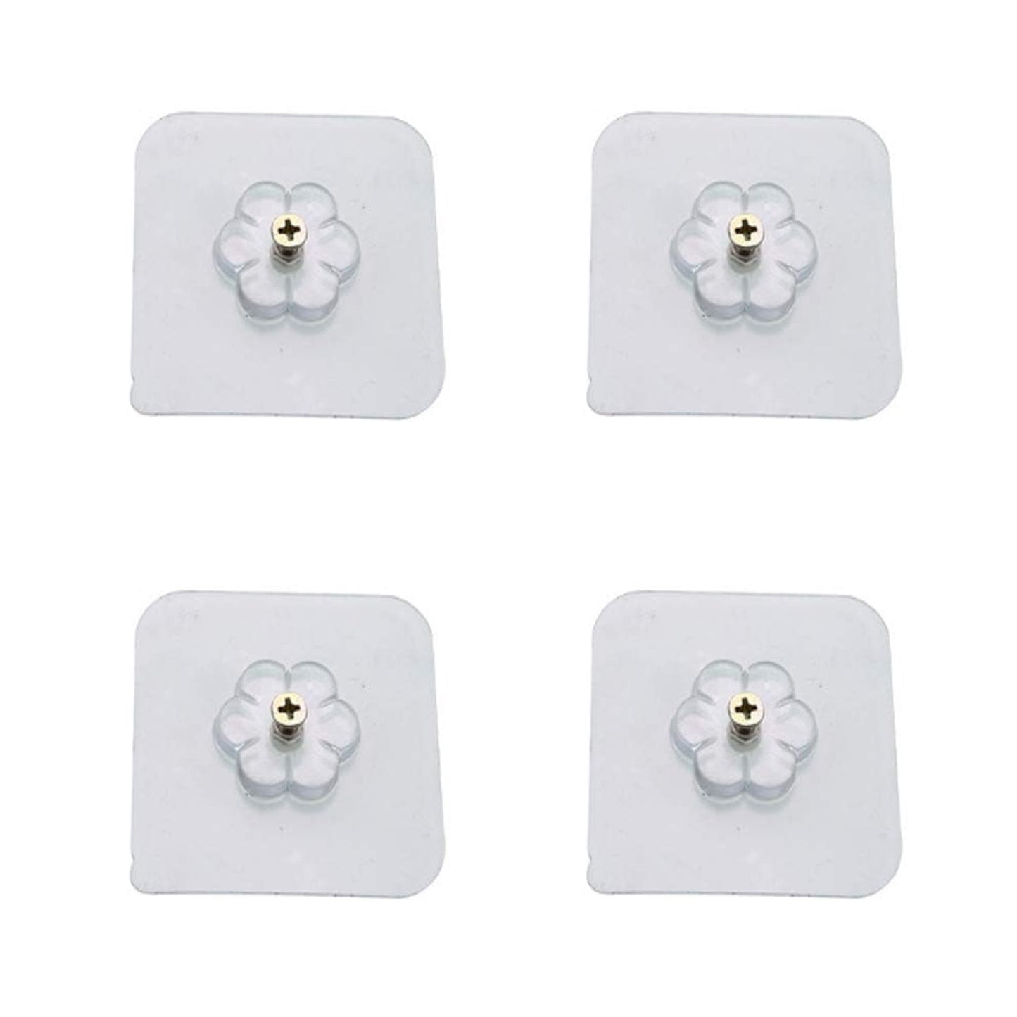 Set of four Wukusy self-adhesive hooks with screw, nut, and bolt design for home organization and kitchen use.
