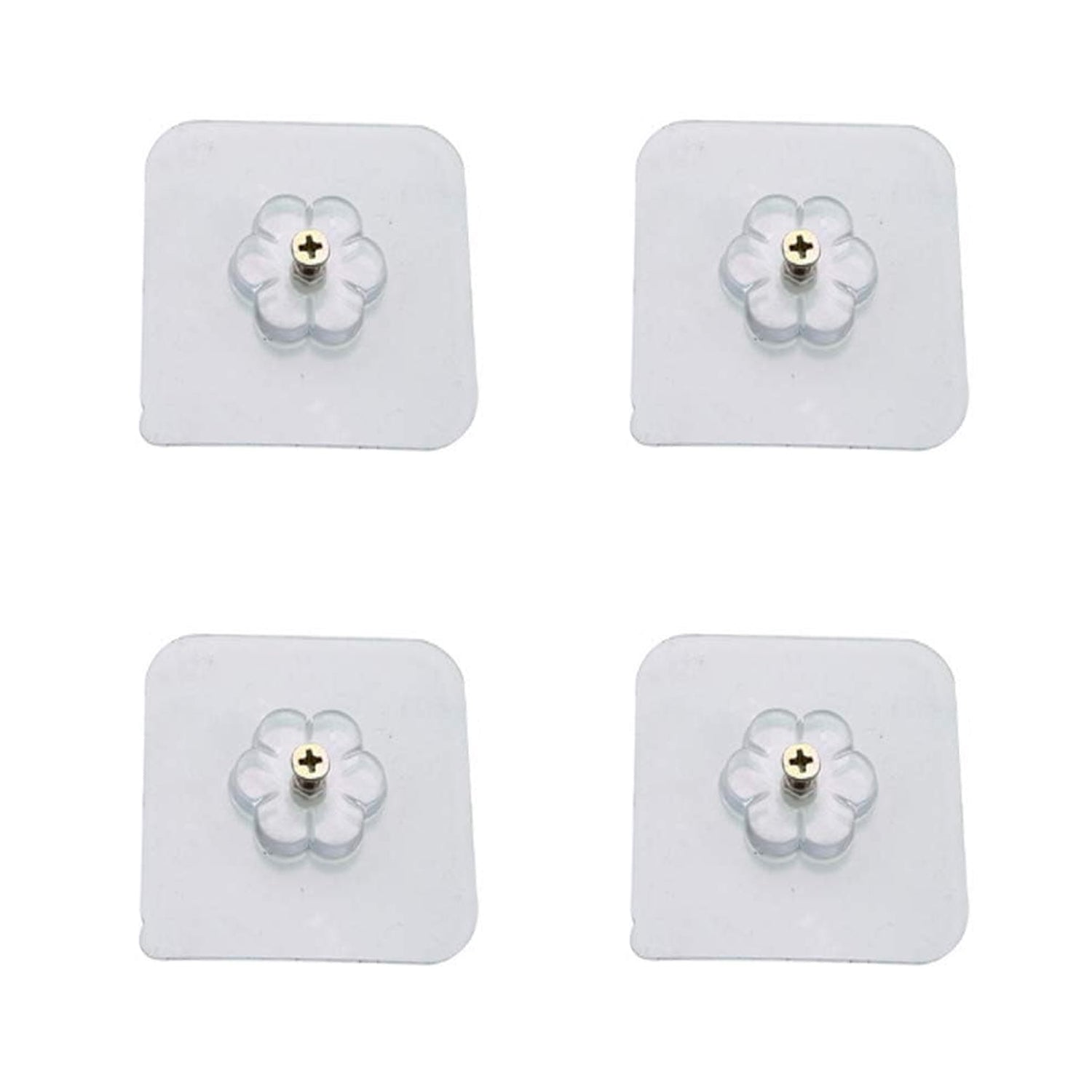 Set of four Wukusy self-adhesive hooks with screw, nut, and bolt design for home organization and kitchen use.