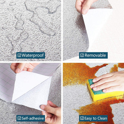 Wukusy self-adhesive aluminum foil kitchen backsplash wallpaper, 60x200 cm, ideal for easy kitchen wall decoration and protection