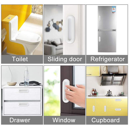 Set of four Wukusy self-stick push pull helpers for home and kitchen use, easy to install for furniture and appliance assistance.