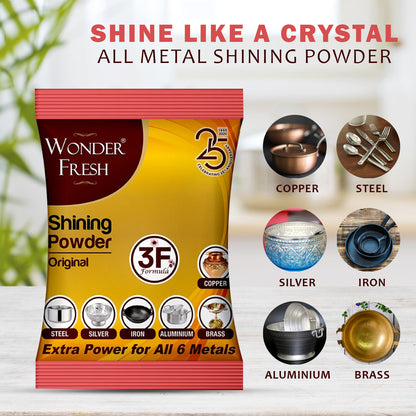 Wukusy Shining Powder for cleaning and polishing copper, brass, silver, aluminum, iron, and steel to remove tarnish and oxidation.