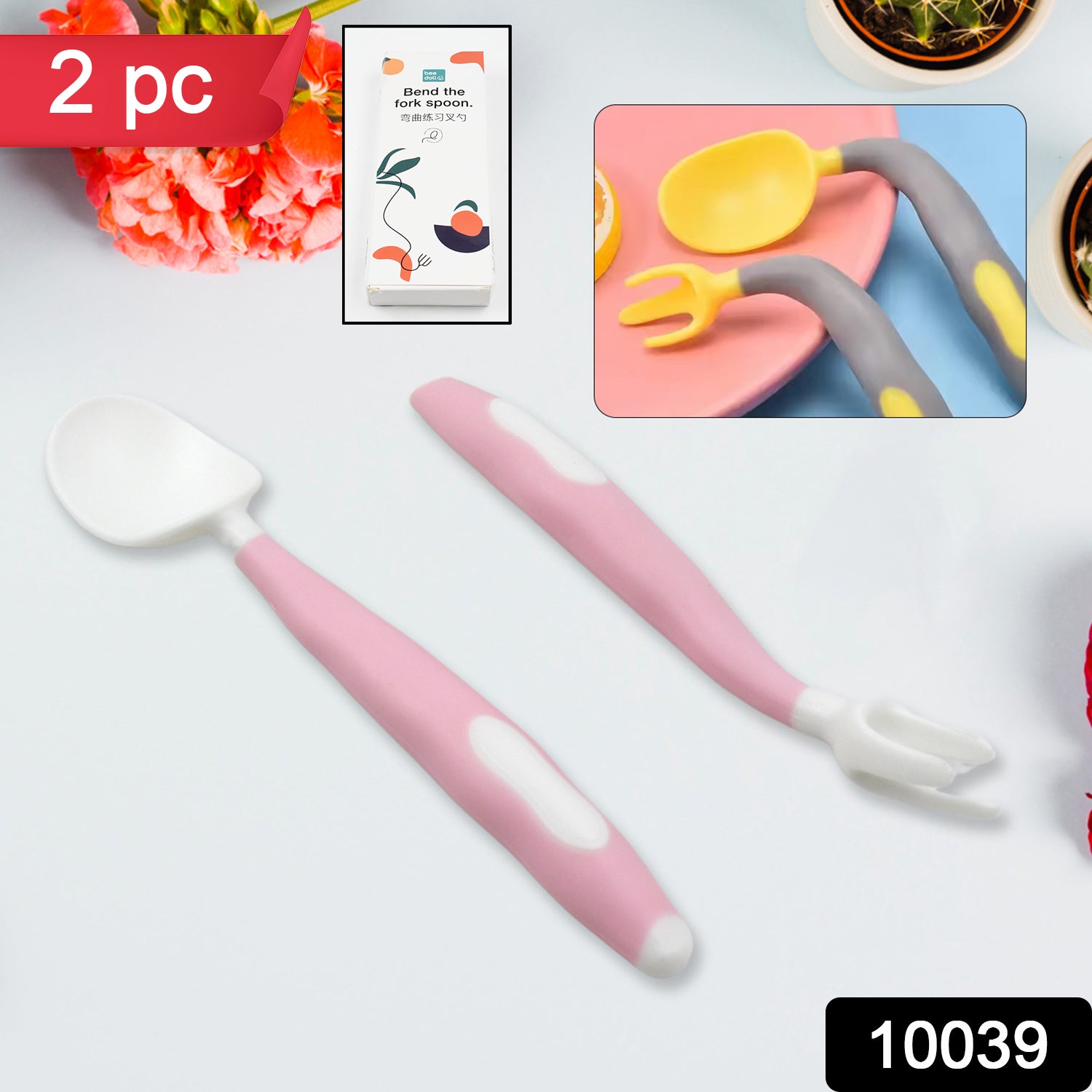 Wukusy silicone bendable kids feeding spoons and forks set with travel case, ideal for toddler self-feeding and learning skills.