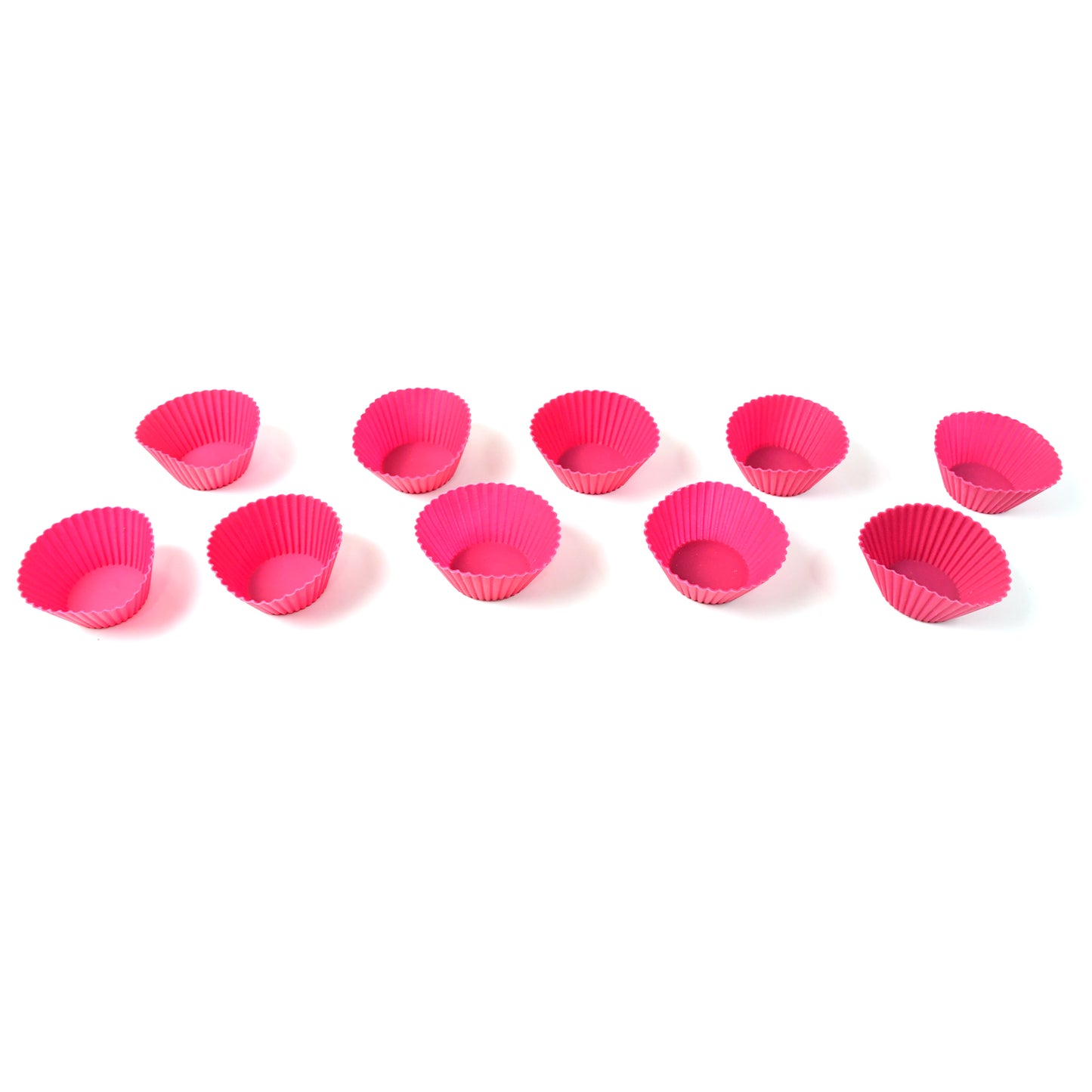 Set of 10 Wukusy silicone cupcake molds for baking, flexible and non-stick for home and kitchen use.