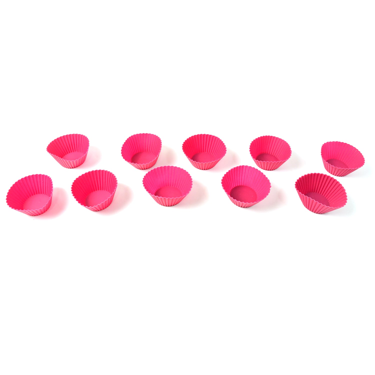 Set of 10 Wukusy silicone cupcake molds for baking, flexible and non-stick for home and kitchen use.