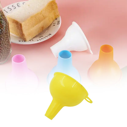 Wukusy food-grade silicone funnel for pouring oil, sauce, water, juice, and small food grains in home and kitchen use.