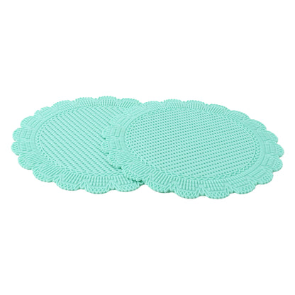Set of two Wukusy silicone round heat-resistant mats for home and kitchen use, ideal for hot dishes and cookware protection.