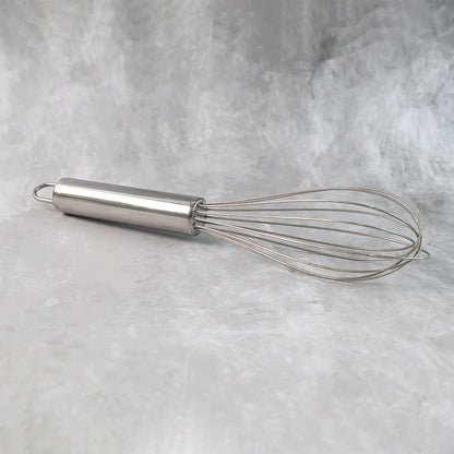 Small stainless steel balloon whisk by Wukusy, 20cm kitchen tool for whisking eggs and batter in home cooking.
