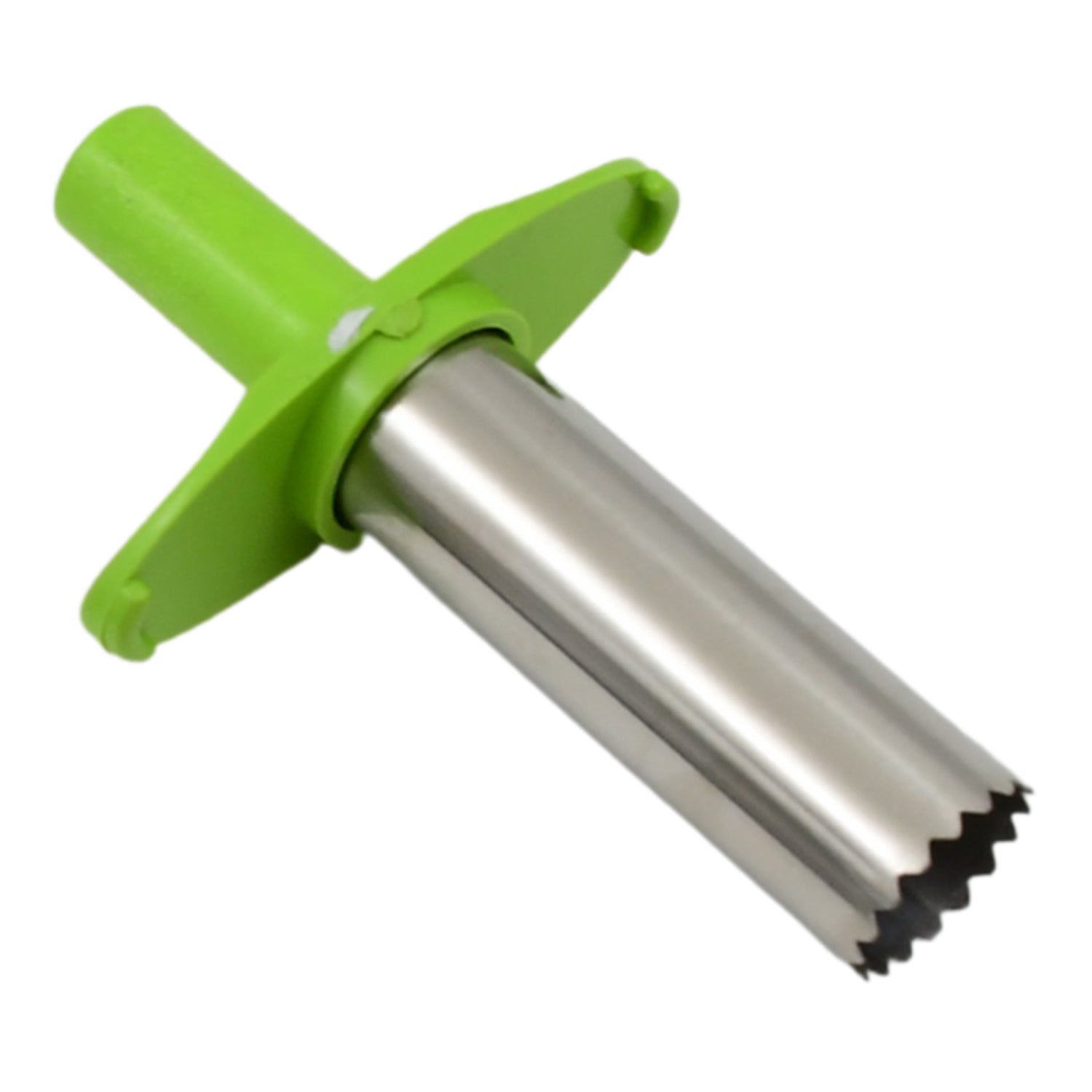 Small stainless steel chili corer remover kitchen tool by Wukusy, designed for easily removing chili stems and cores.