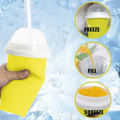 Wukusy smoothie maker cup with double-layer cooling design, ideal for quick frozen smoothies and slushies at home.