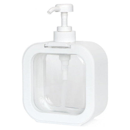Set of clear plastic Snap Sink Dispenser lotion bottles by Wukusy, empty pump bottles for home and kitchen use.