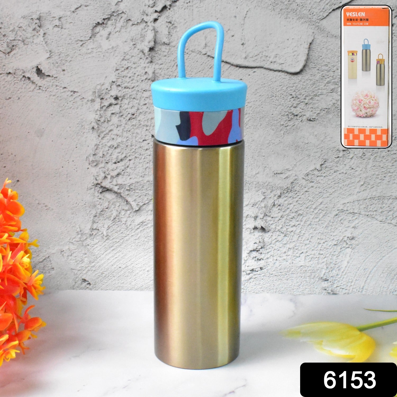 Wukusy stainless steel double wall water bottle, 300ml, with a sleek, insulated design for keeping drinks hot or cold.