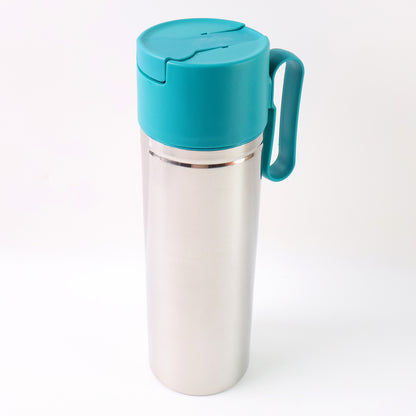 Wukusy stainless steel oil pourer bottle with flip lid and handle, 1000ml capacity, ideal for kitchen and cooking use.