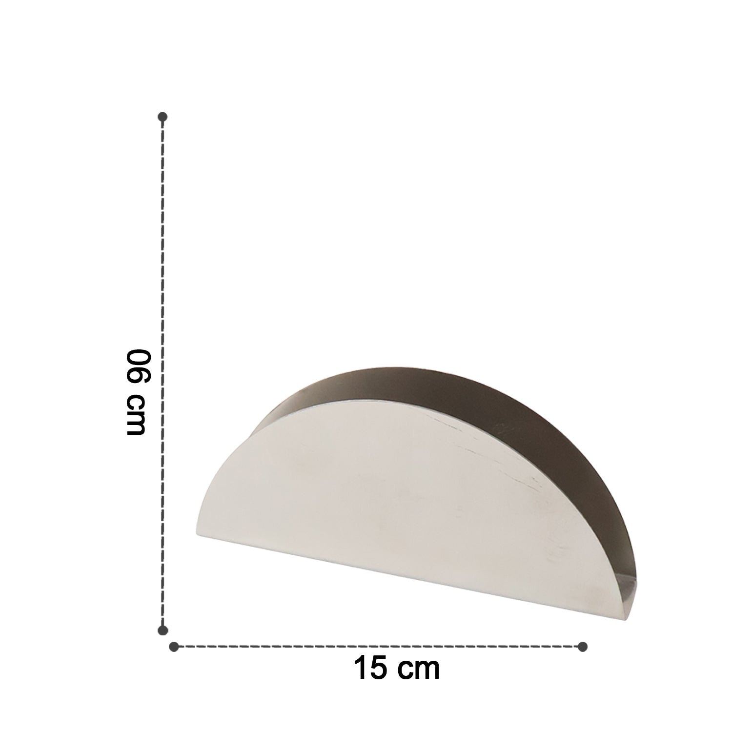 Stainless steel half-moon shaped tissue paper napkin holder stand from Wukusy, designed for home and kitchen use.