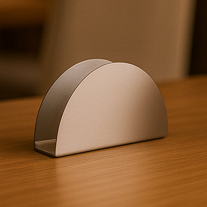 Stainless steel half-moon shaped tissue paper napkin holder stand by Wukusy, designed for home and kitchen use.