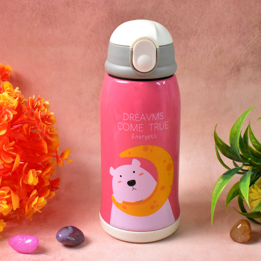 Stainless steel insulated vacuum water bottle by Wukusy, 500ml capacity, with a sleek silver finish for home and kitchen use.