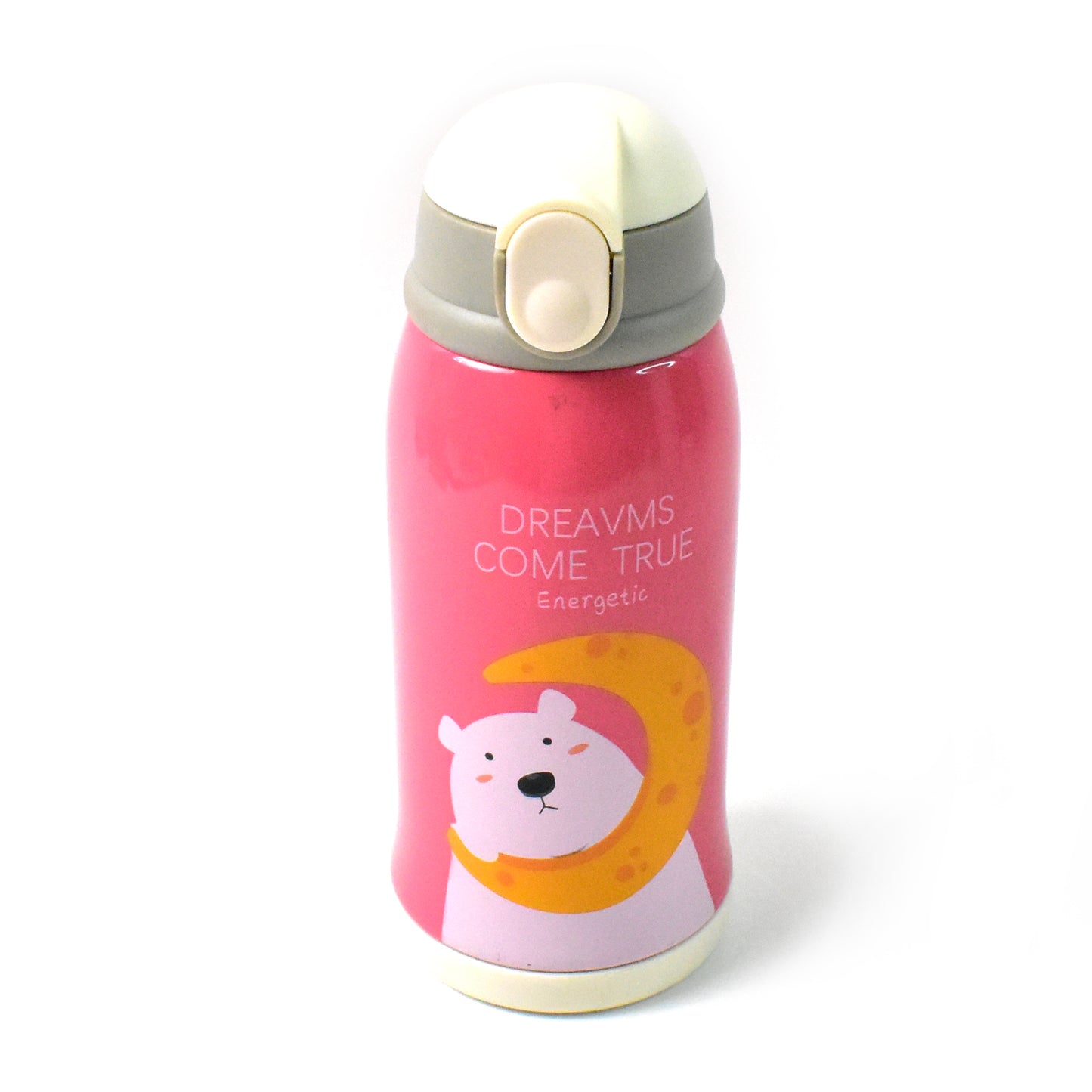 Wukusy stainless steel insulated vacuum water bottle, 500ml, with a sleek silver finish and screw-top lid for hot or cold drinks.