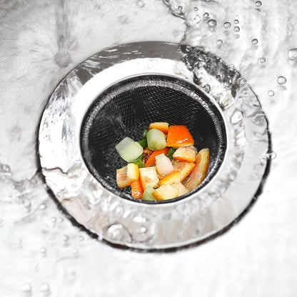 Stainless steel kitchen sink drain strainer and stopper by Wukusy, medium size, perfect for preventing clogs in home kitchen sinks.