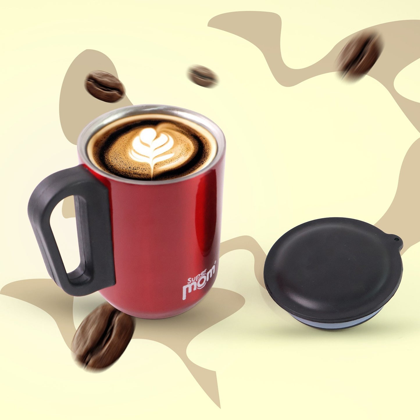 Stainless steel metallic coffee mug by Wukusy, approximately 300ml capacity, with a sleek, modern design for home and kitchen use.