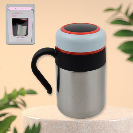 Wukusy stainless steel vacuum insulated mug with handle, 420ml small cup for hot or cold beverages, suitable for home and kitchen use