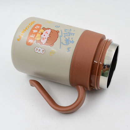Wukusy stainless steel vacuum insulated mug with handle, 550ml capacity, small cup for hot or cold drinks, kitchen and home use