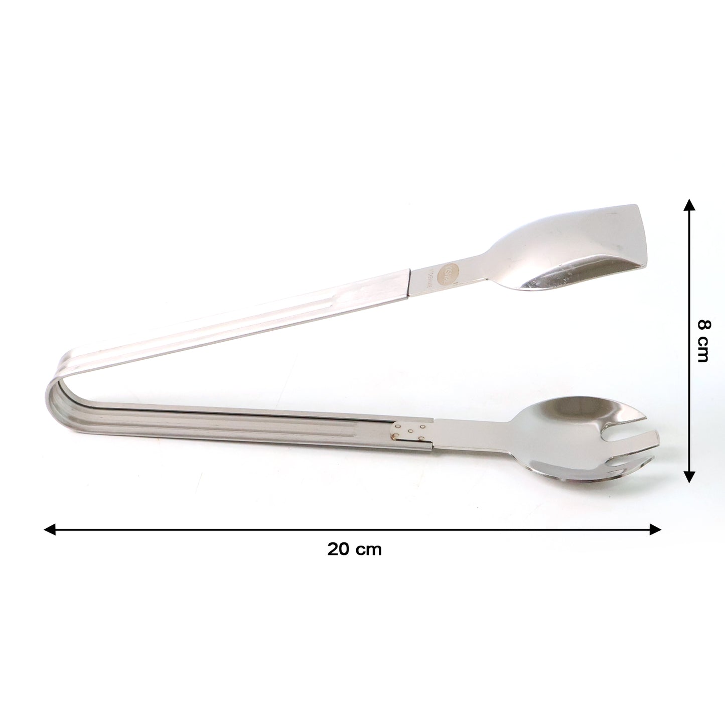 Stainless steel Wukusy 2-in-1 pasta and salad serving tong, multipurpose kitchen utensil for serving food.