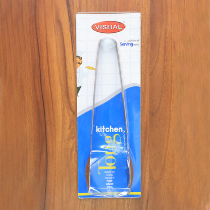 Wukusy stainless steel 2-in-1 serving tong for pasta and salad, versatile kitchen utensil for food serving and prep.