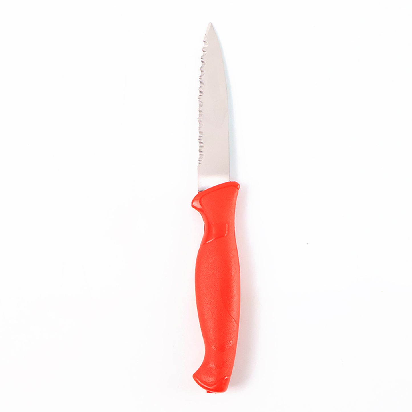 Wukusy stainless steel serrated kitchen knife with ergonomic handle for precise slicing of bread and meats.