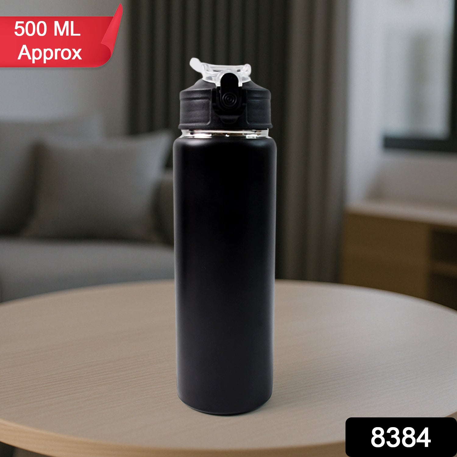 Stainless steel sports water bottle by Wukusy, 500ml capacity, with a sleek design and leak-proof lid for on-the-go hydration.